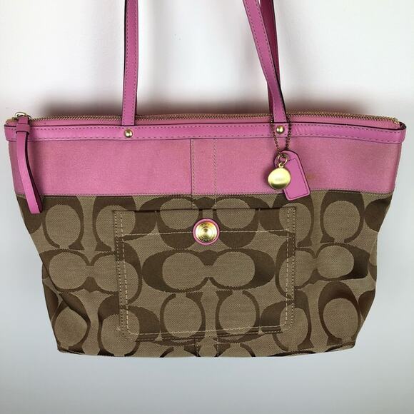 Coach Signature Stripe tote pink - Picture 9 of 9